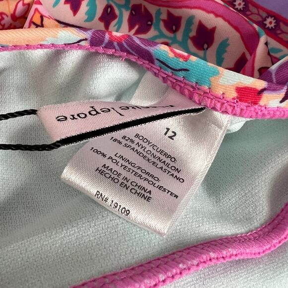 Nanette Lepore One Piece Swimsuit Floral Wrap Halter Size 12 - Picture 4 of 8